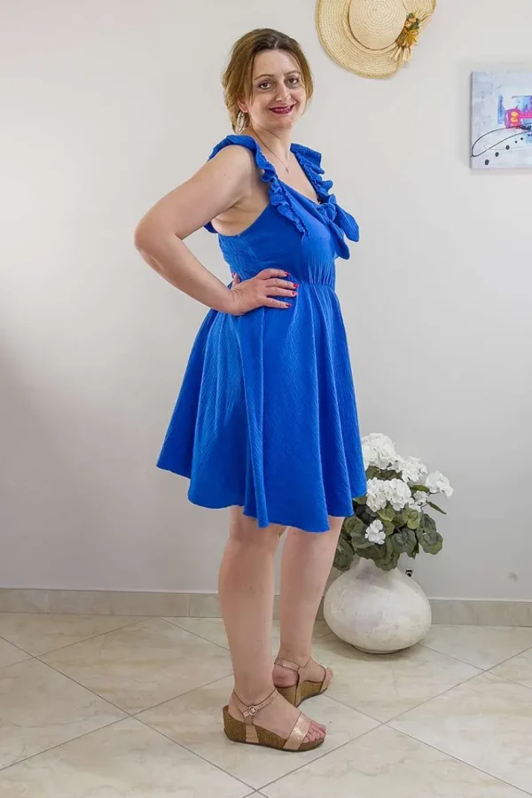 Donna Curvy Abitino con fiocco taglie comode Hot