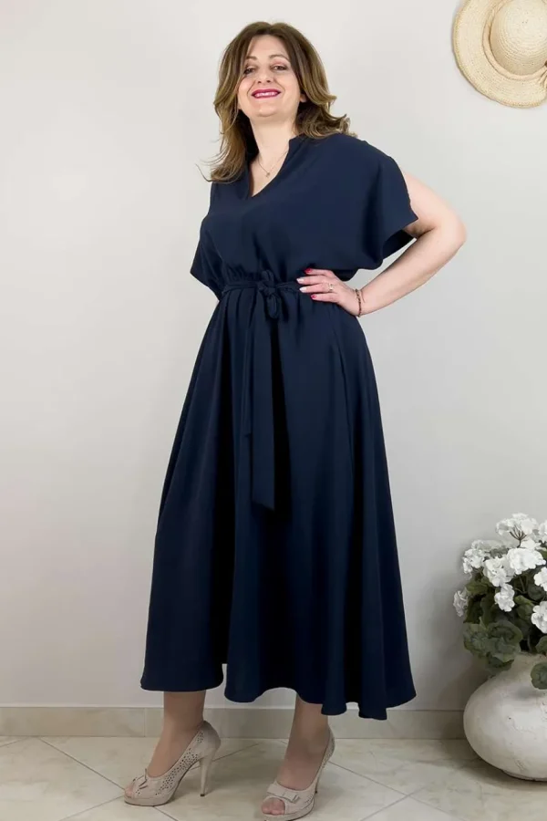 Mat Fashion Abito con cintura e maniche a petalo taglie comode Best