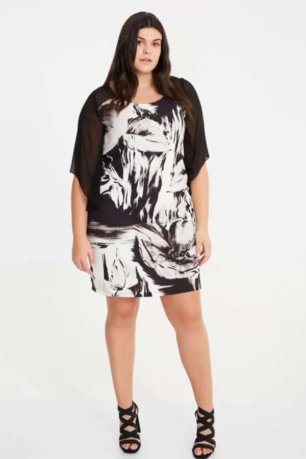 SPG Woman Abito con maniche in chiffon taglie forti Fashion