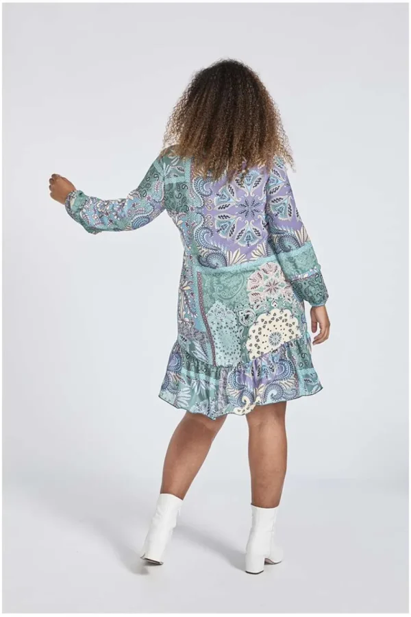 SPG Woman Abito con ruches e fantasia paisley Clearance