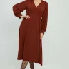 Mat Fashion Abito con scollo a V midi taglie comode Discount