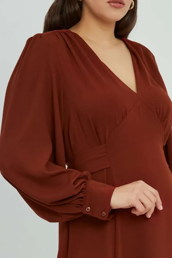 Mat Fashion Abito con scollo a V midi taglie comode Discount