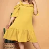 Donna Curvy Abito con spalle scoperte taglie forti Best