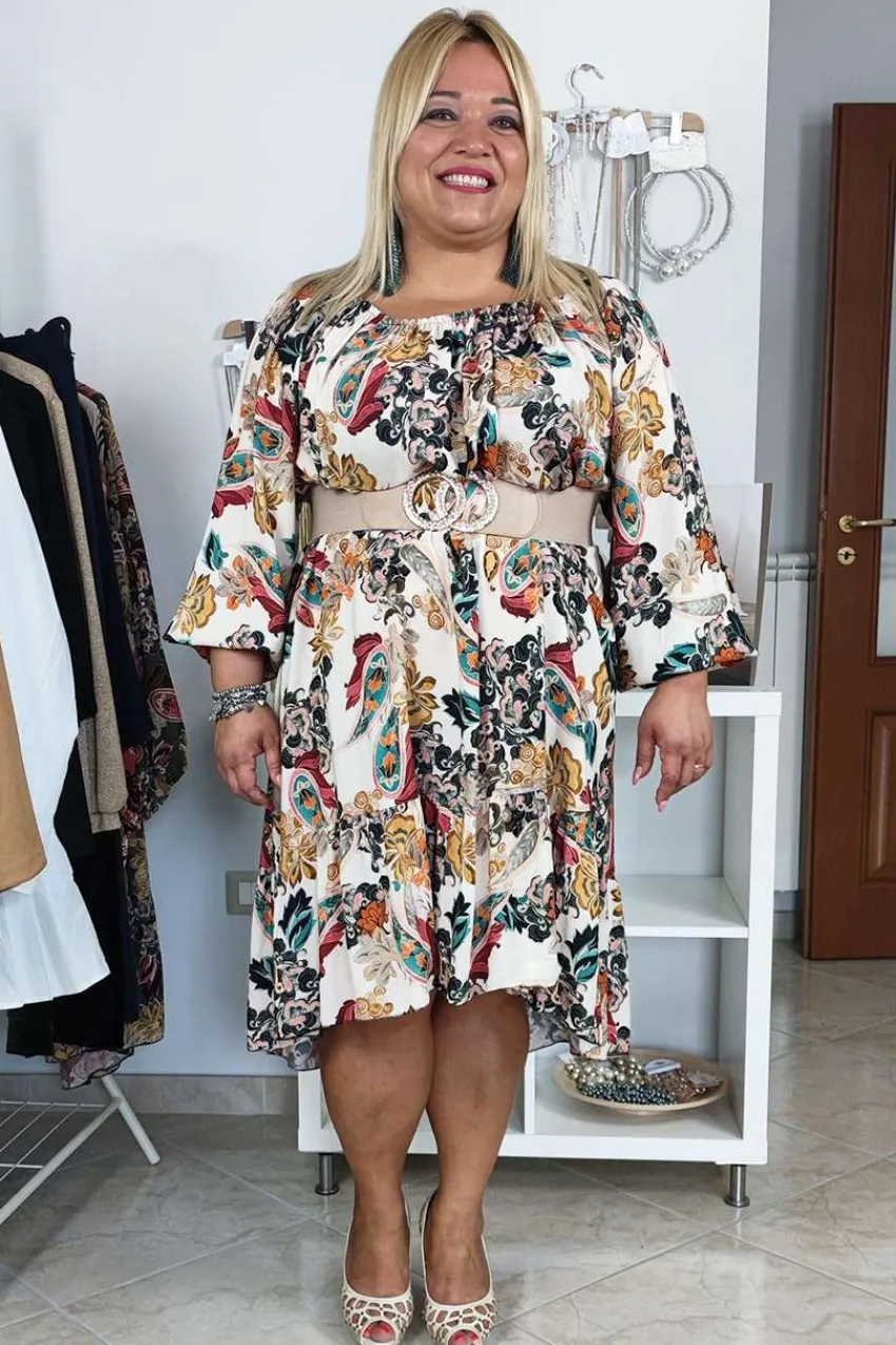 abito_con_spalle_scoperte_0.webp Donna Curvy Abito con spalle scoperte e stampa paisley taglie comode New