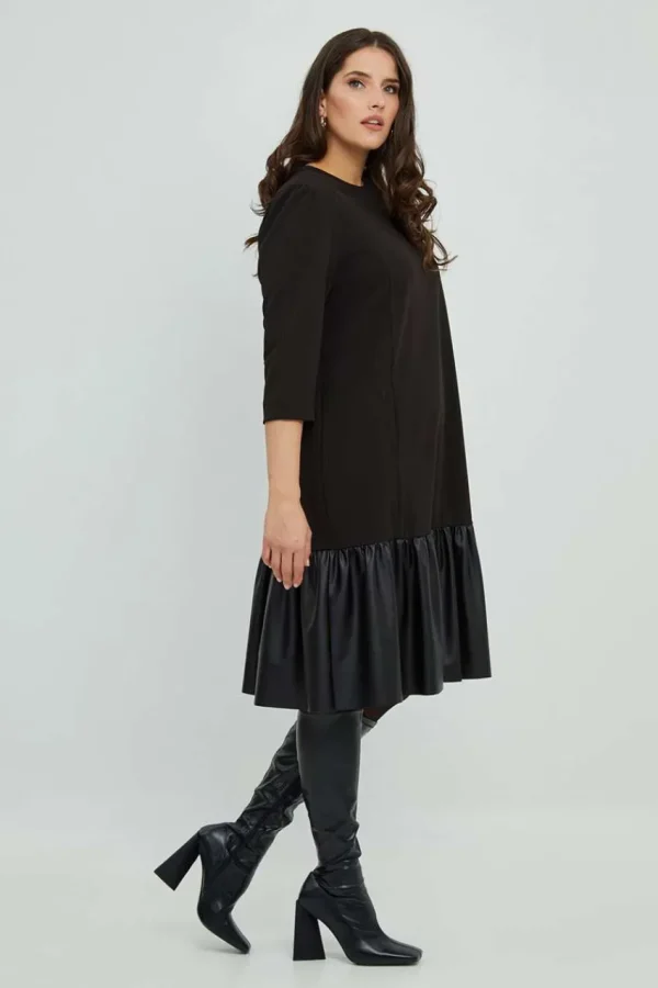 Mat Fashion Abito doppio tessuto con balza Taglie Comode Hot