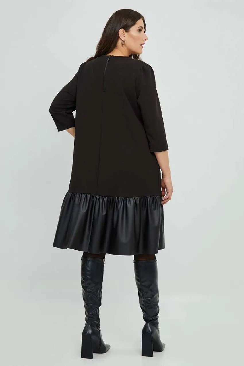 abito_doppio_tessuto_con__2.webp Mat Fashion Abito doppio tessuto con balza Taglie Comode Hot