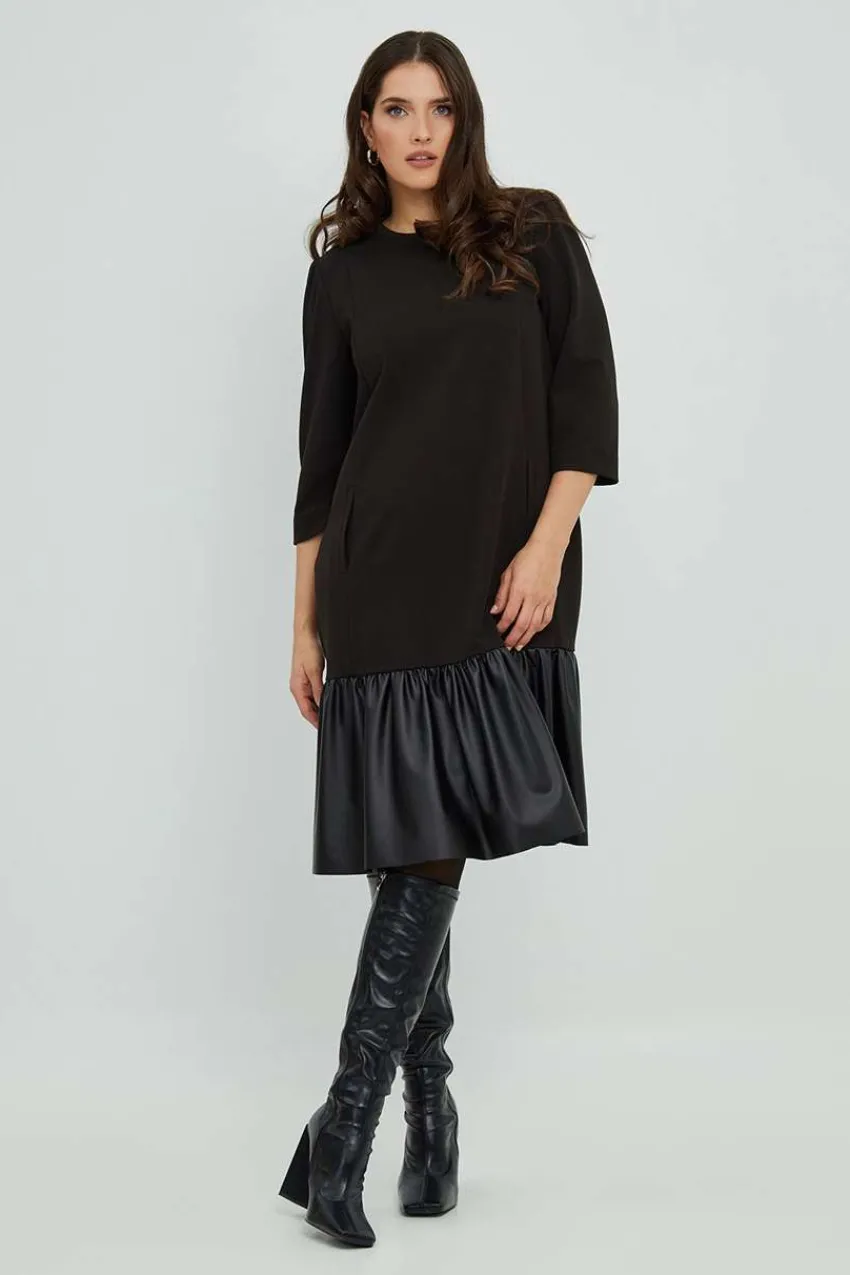 abito_doppio_tessuto_con__7.webp Mat Fashion Abito doppio tessuto con balza Taglie Comode Hot