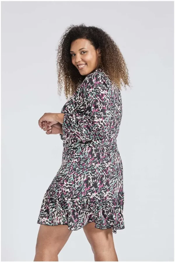 SPG Woman Abito fantasia ruches taglie comode Outlet