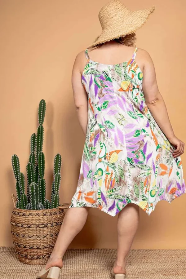 Donna Curvy Abito fantasia tropicale taglie forti Discount