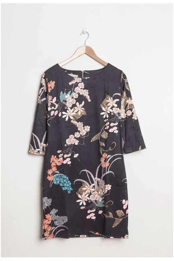 Donna Curvy Abito floreale effetto camoscio taglie forti Hot