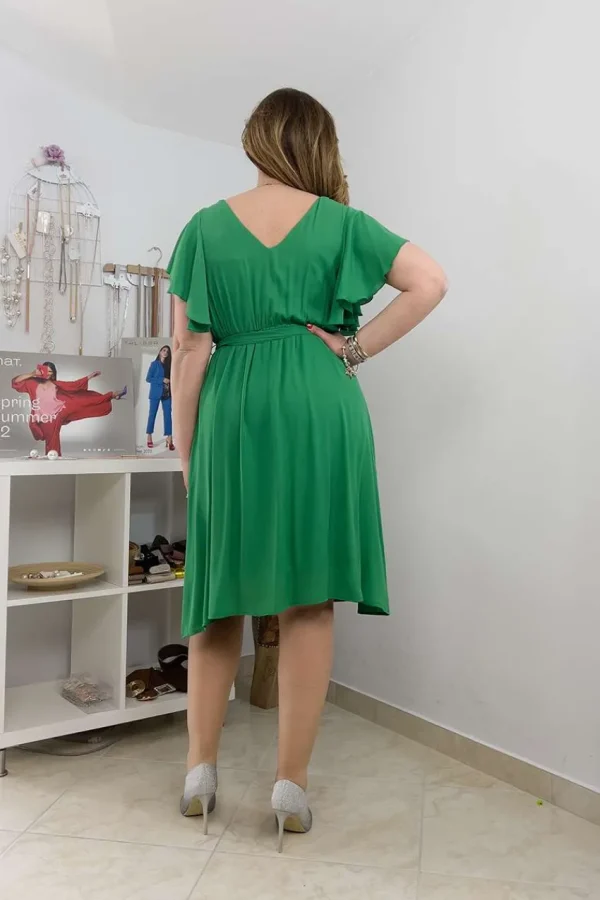 Jiveley Abito georgette incrocio e rouche taglie comode Sale