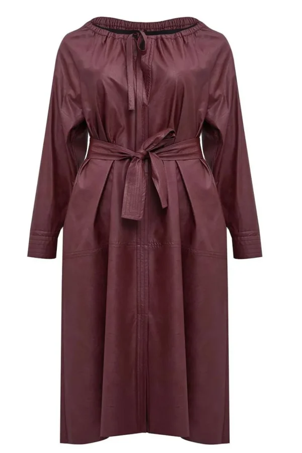 Mat Fashion Abito in ecopelle con cintura Taglie Comode Clearance
