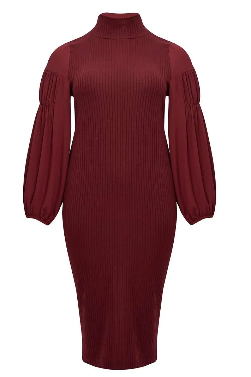 abito_in_maglia_a_collo_a_5.webp Mat Fashion Abito in maglia a collo alto Taglie Comode Sale