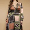 Jiveley Abito Incrocio fantasia foulard taglie comode Discount