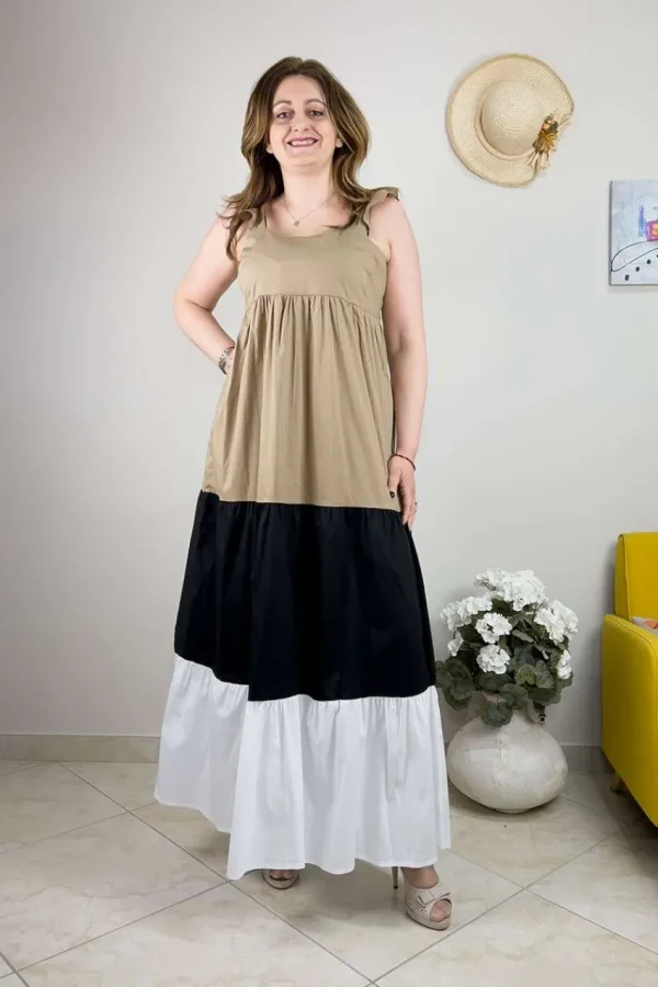 Talissa Mode Abito lungo con balze taglie comode Clearance