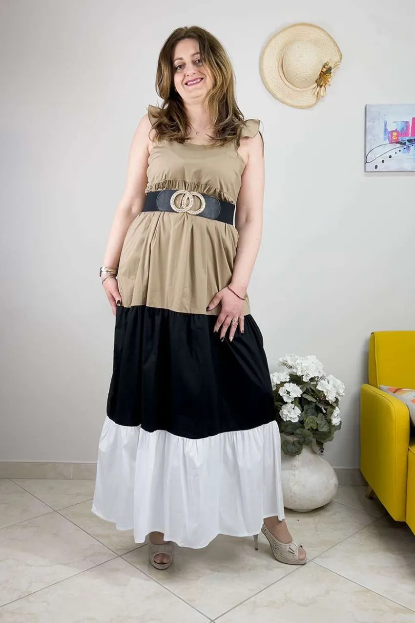 abito_lungo_con_balze_tag_3.webp Talissa Mode Abito lungo con balze taglie comode Clearance