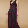 Jiveley Abito lungo tulle fantasia rose taglie comode Hot