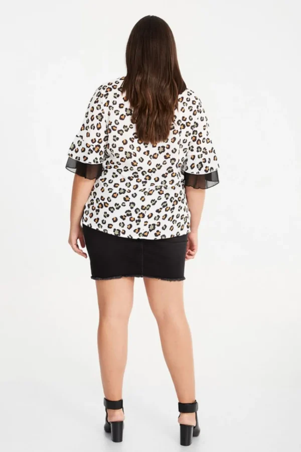 SPG Woman Blusa animalier con volant taglie forti Hot