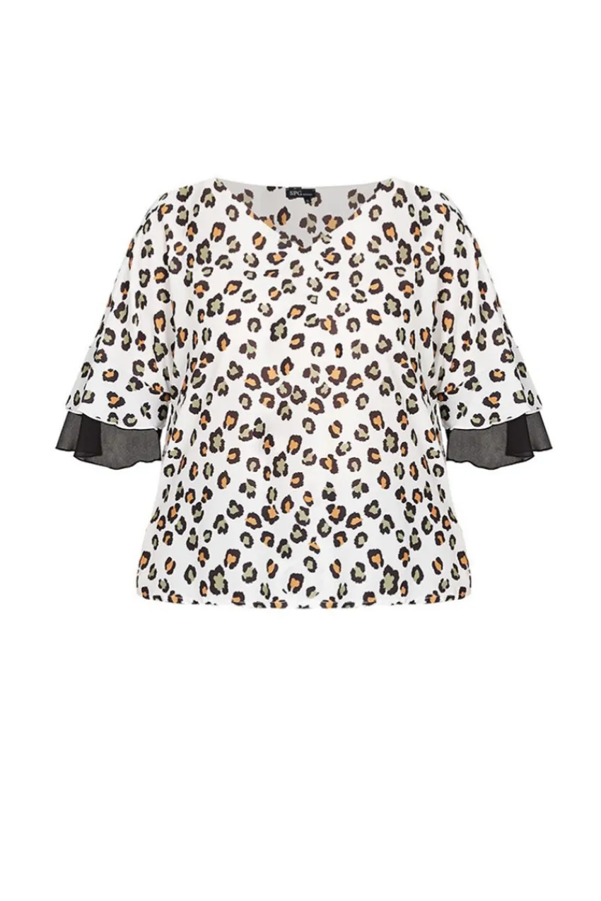 blusa_animalier_con_volan_4.webp SPG Woman Blusa animalier con volant taglie forti Hot