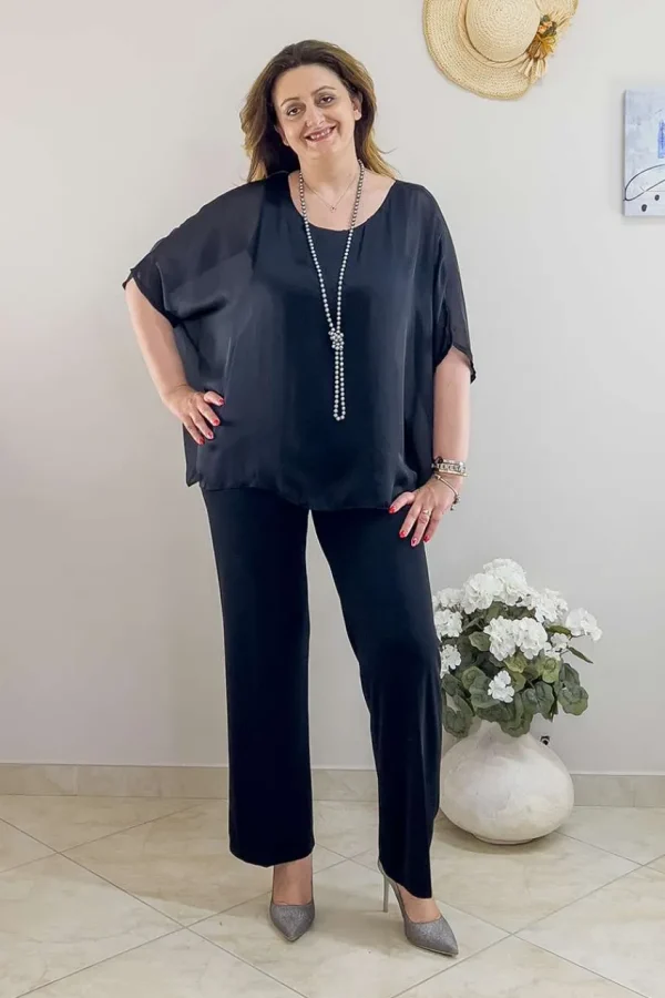 Mealys Blusa Caftano effetto trasparenza taglie comode Outlet