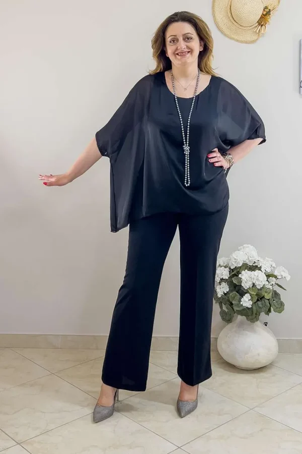 Mealys Blusa Caftano effetto trasparenza taglie comode Outlet