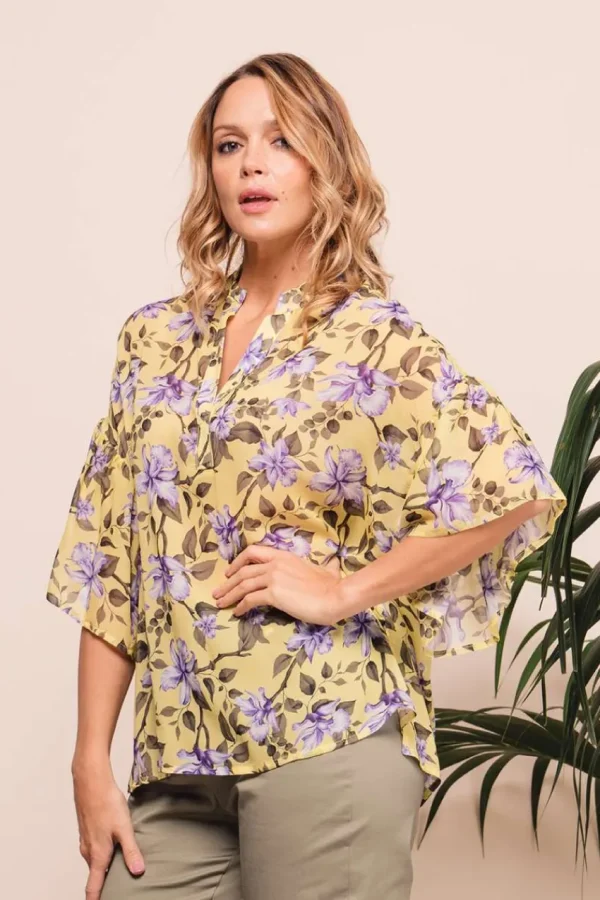 Mealys Blusa con pistagna e rouches taglie comode Online