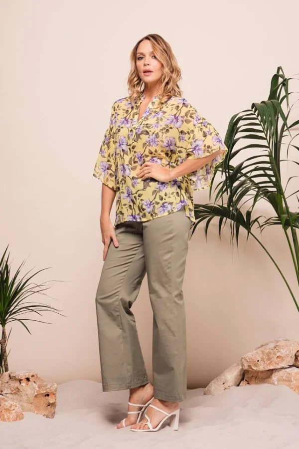 Mealys Blusa con pistagna e rouches taglie comode Online