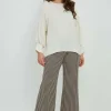Mat Fashion Blusa con polsini e scollo a U taglie comode Discount