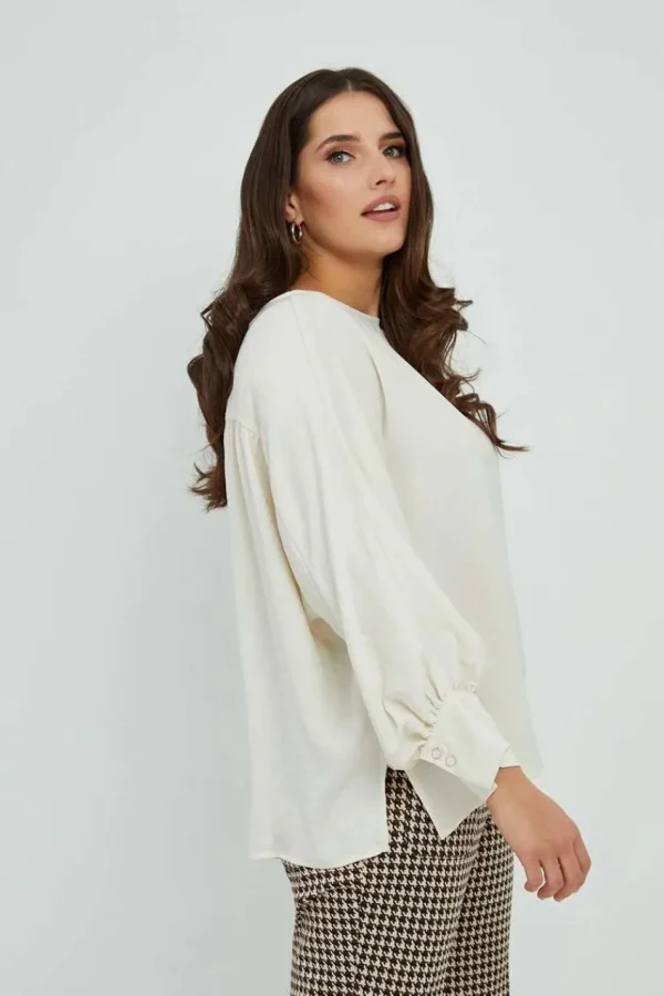 Mat Fashion Blusa con polsini e scollo a U taglie comode Discount