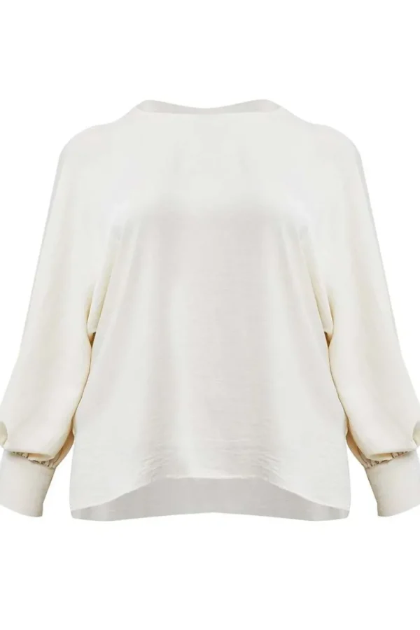 Mat Fashion Blusa con polsini e scollo a U taglie comode Discount