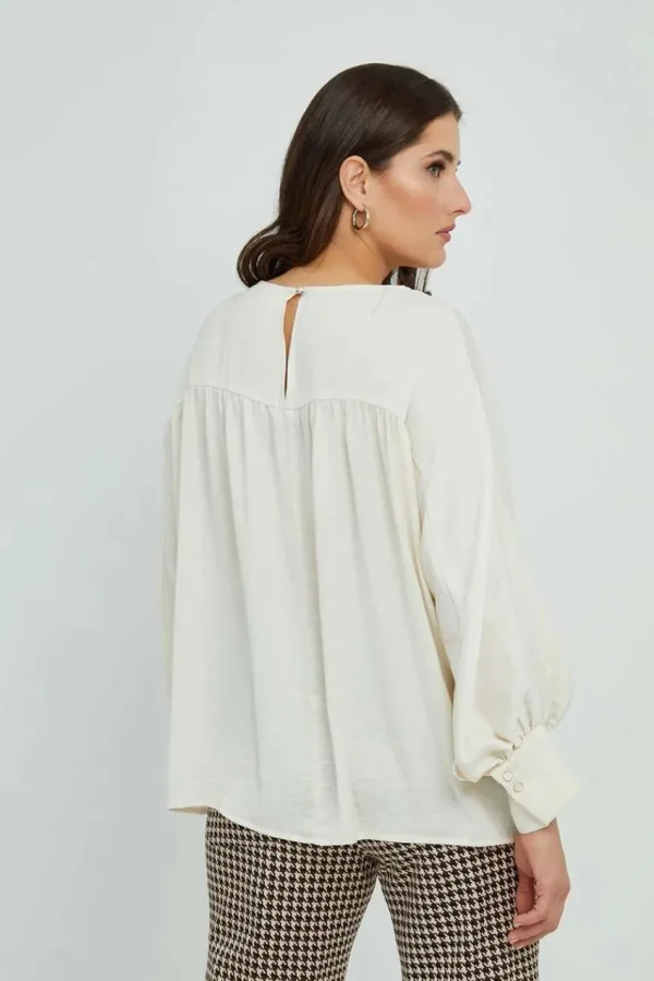 Mat Fashion Blusa con polsini e scollo a U taglie comode Discount