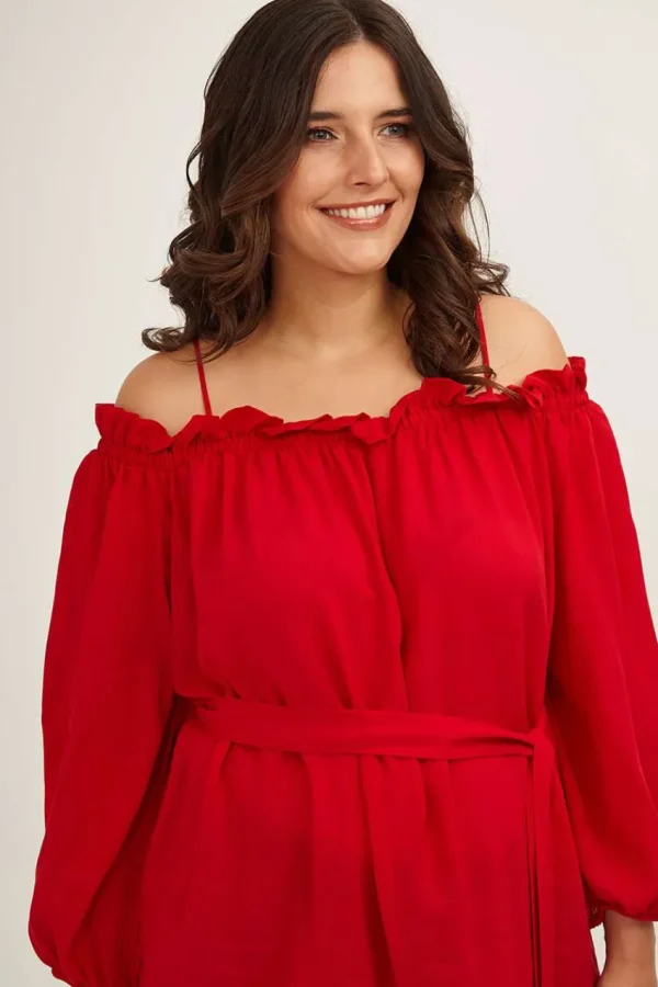 Mat Fashion Blusa con scollo a barca taglie comode Discount