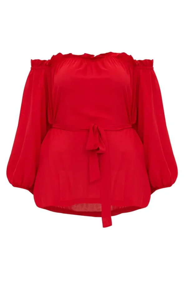 Mat Fashion Blusa con scollo a barca taglie comode Discount