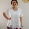 Donna Curvy Blusa con spacco dietro taglie comode Outlet