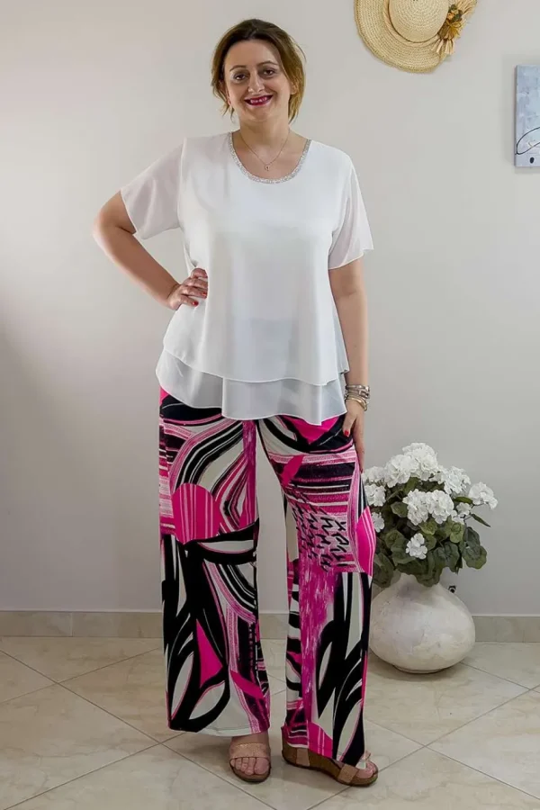 Donna Curvy Blusa con spacco dietro taglie comode Outlet