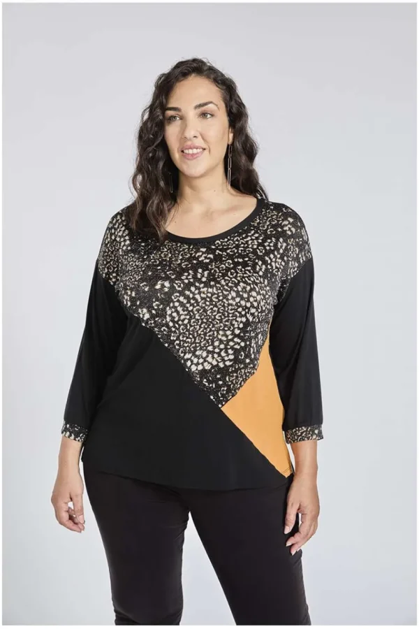 SPG Woman Blusa con stampa animalier taglie comode Clearance