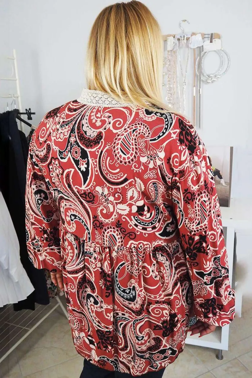 blusa_con_stampa_cashmere_3.webp Donna Curvy Blusa con stampa cashmere taglie comode Clearance