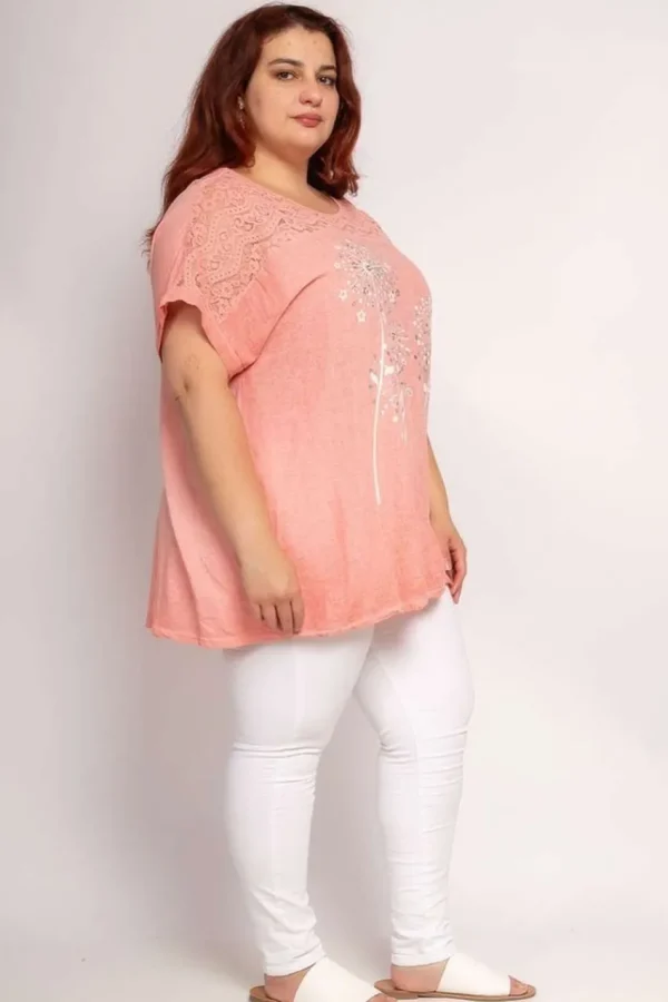 Donna Curvy Blusa con stampa con strass taglie forti Best