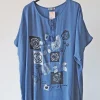Donna Curvy Blusa con stampa taglie forti Clearance