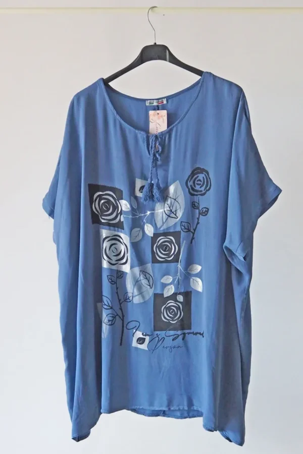 Donna Curvy Blusa con stampa taglie forti Clearance