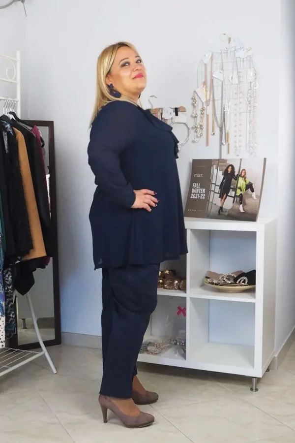 Donna Curvy Blusa con volant e fiocco taglie comode Sale