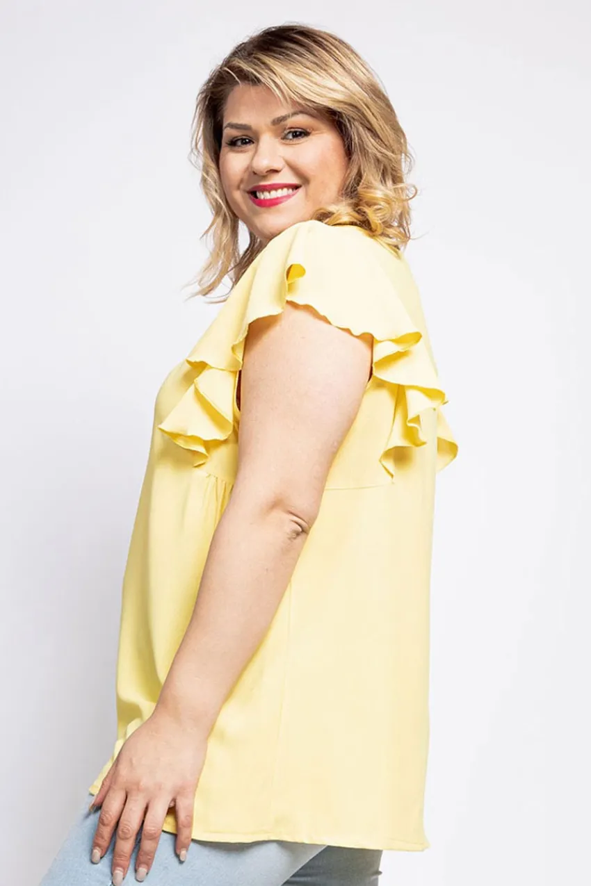 blusa_con_volant_taglie_f_1.webp Donna Curvy Blusa con volant taglie forti Clearance