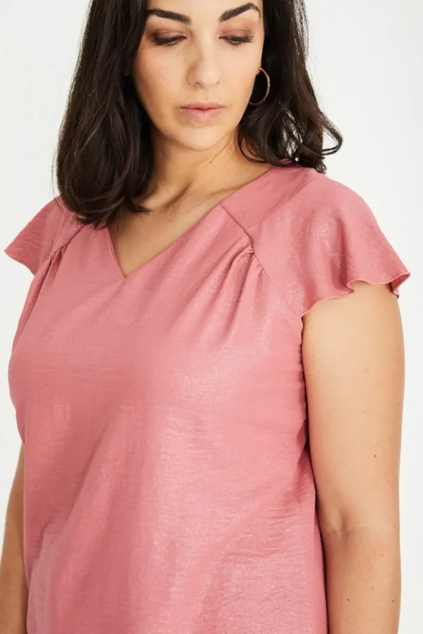 SPG Woman Blusa effetto satinato taglie forti Fashion
