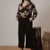 Jiveley Blusa Fantasia Paisley taglie comode Outlet