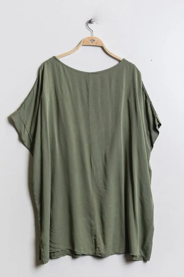 Donna Curvy Blusa in pizzo e ricami taglie forti Discount
