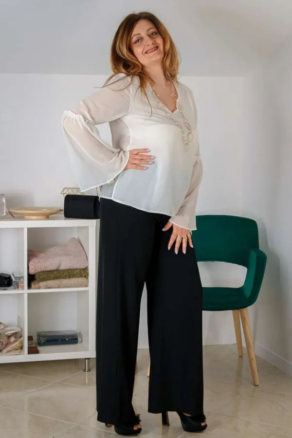 Talissa Mode Blusa scollo a v con manica lunga taglie comode Outlet