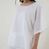 Jiveley Blusa scollo rotondo con doppio tessuto taglie comode Discount