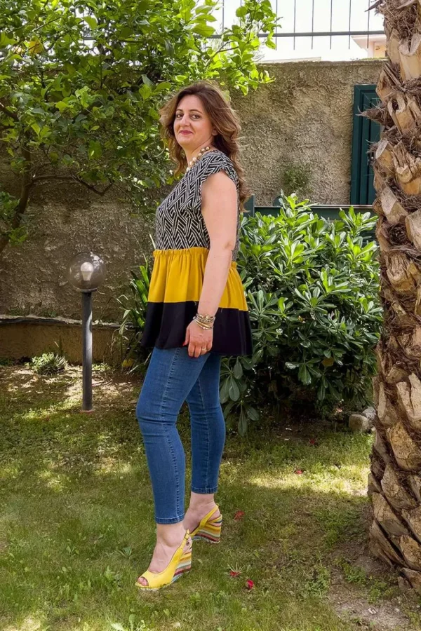 Jiveley Blusa smanicata etnica taglie comode Discount