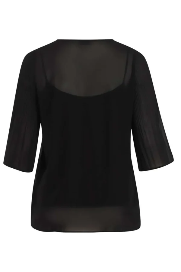 Chalou Blusa trasparente con manica plissettata taglie comode Sale