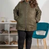 SPG Woman Cappotto in tessuto accoppiato taglie comode Outlet